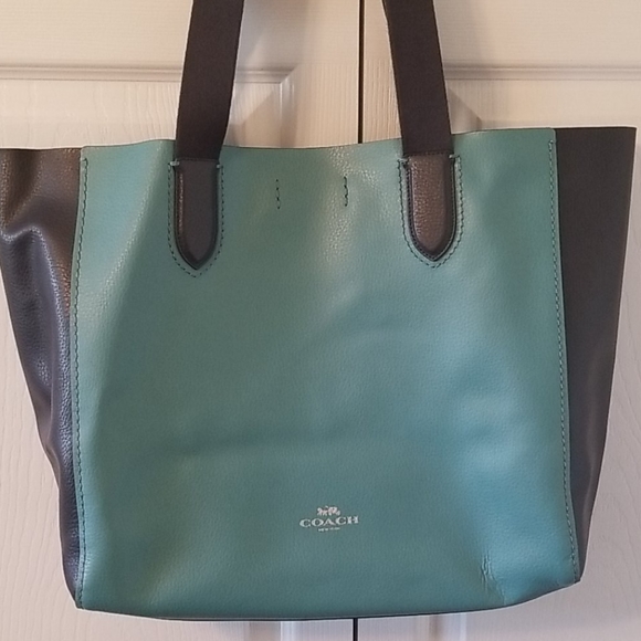coach color block tote